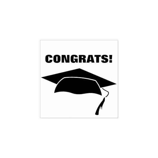Graduation Cap met Congrats Stamp Rubberstempel (Afrduk)