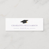 Graduation Cap Modern Eenvoudig Paarse Oproep Mini Visitekaartje (Voorkant)