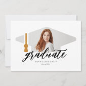 Graduation Cap Modern Minimalist 4 foto's Verticaa Kaart (Voorkant)