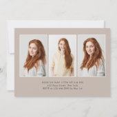 Graduation Cap Modern Minimalist 4 foto's Verticaa Kaart (Achterkant)