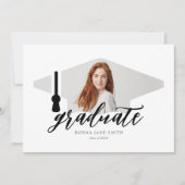 Graduation Cap Modern Minimalist 4 foto's Verticaa Kaart (Voorkant)