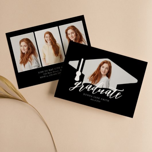 Graduation Cap Modern Minimalist 4 foto's Verticaa Kaart