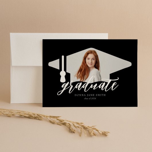 Graduation Cap Modern Minimalist 4 foto's Verticaa Kaart