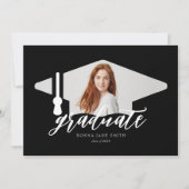 Graduation Cap Modern Minimalist 4 foto's Verticaa Kaart (Voorkant)
