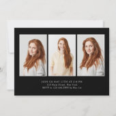 Graduation Cap Modern Minimalist 4 foto's Verticaa Kaart (Achterkant)