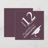 Graduation Cap Modern Typografie Save the Date Aankondiging (Voorkant / Achterkant)