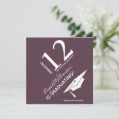 Graduation Cap Modern Typografie Save the Date Aankondiging (Staand voorkant)