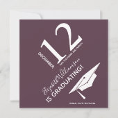 Graduation Cap Modern Typografie Save the Date Aankondiging (Voorkant)