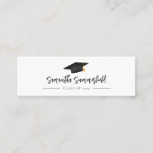 Graduation Cap Moderne Script Naam Oproepen Mini Visitekaartje (Voorkant)