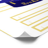 Graduation Cap Navy Blue Paper Pet Afstuderen Gold Poster (Hoek)