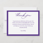 Graduation Cap Paarse Dank je Notitiekaartje (Achterkant)