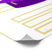 Graduation Cap Paarse papier Pet afdrukbaar Poster (Hoek)