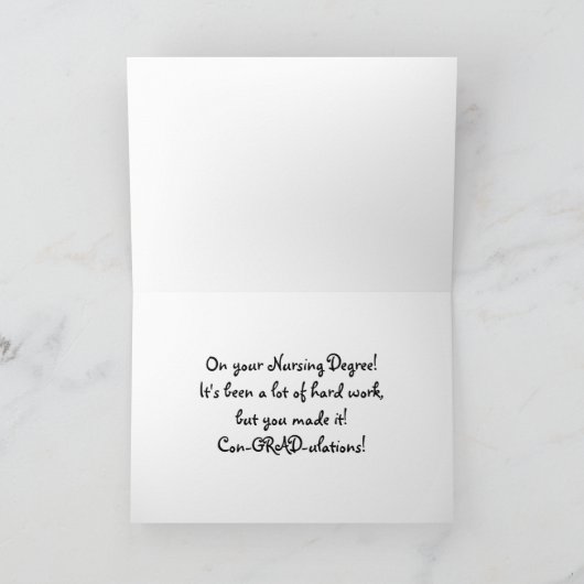 Graduation Cap-past Naam van Afstuderen aan Kaart (Binnen)