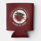 Graduation Cap & Red Roses Class of 20XX  Blikjeskoeler (Voorkant)