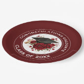 Graduation Cap & Red Roses Class of 20XX Papieren Bordje (Gekanteld)