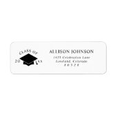 Graduation Cap Return Address Etiket (Voorkant)