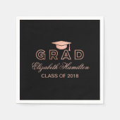 Graduation Cap Roos Gold Elegant Afstudeerder Part Servetten (Voorkant)