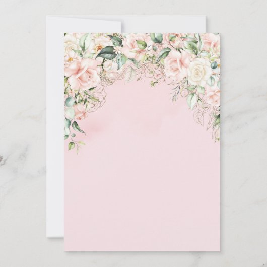 Graduation Cap, Rozen Lichtroze Afstuderen Kaart (Achterkant)