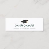Graduation Cap Script Afstuderen Naam Oproepen Mini Visitekaartje (Voorkant)