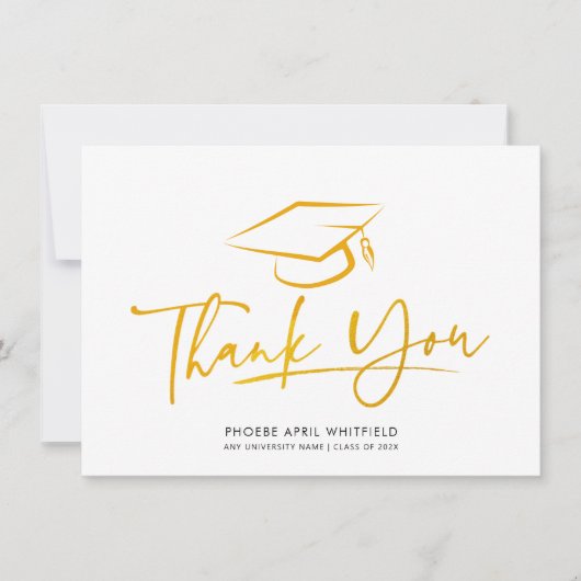 Graduation Cap Script Class of 2025 Bedankkaart (Voorkant)