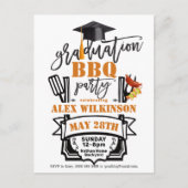 Graduation Cap Tassel Eenvoudige BBQ Party uitnodi Briefkaart (Voorkant)