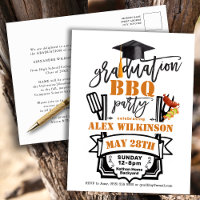 Graduation Cap Tassel Eenvoudige BBQ Party uitnodi
