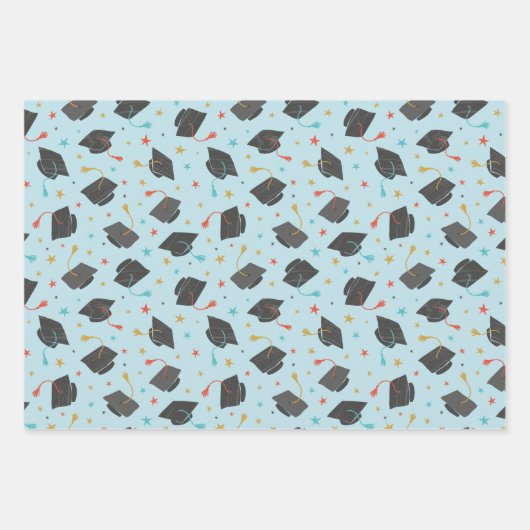 Graduation Cap, Tassel en Confetti Inpakpapier Vel (Voorkant 2)