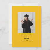 Graduation Cap Toss Gold & Black Grad Party Kaart (Achterkant)