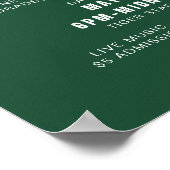 Graduation Cap Toss Green & White Grad Party Poster (Hoek)