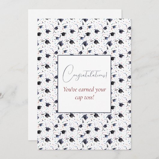 Graduation Cap Toss Groeten Feestdagenkaart (Voorkant / Achterkant)