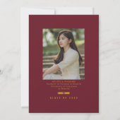 Graduation Cap Toss Maroon & Gold Grad Party Kaart (Achterkant)