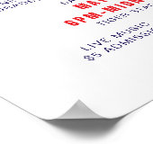 Graduation Cap Toss Red & Blue Grad Party Poster (Hoek)