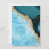 Graduation Cap Turquoise Marmer Graduation Party Kaart (Achterkant)