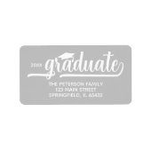 Graduation Cap zilver retouradres Etiket (Voorkant)