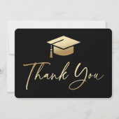 Graduation Cap zwart en goud Bedankkaart (Voorkant)