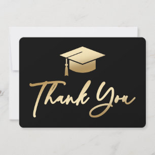 Graduation Cap zwart en goud Bedankkaart