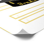 Graduation Cap Zwart Papier Pet Goud Afstuderen Poster (Hoek)
