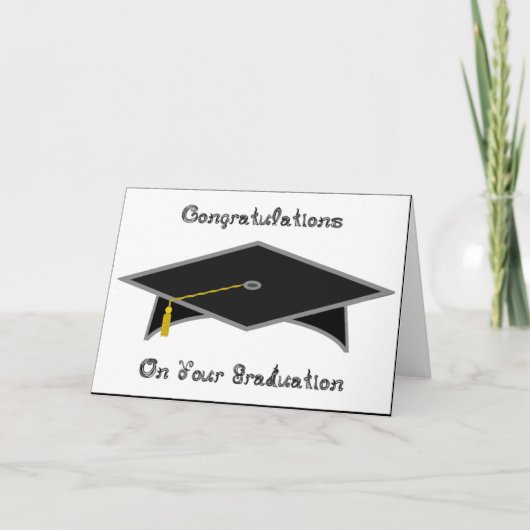 Graduation Cap zwart papier Pet of Kaart afdrukbaa (Voorkant)