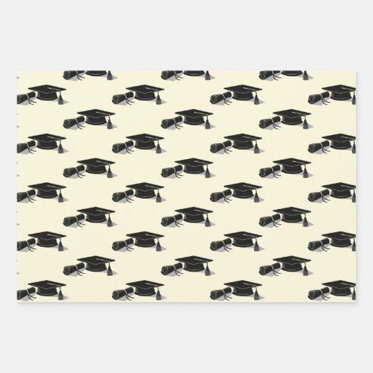 Graduation Caps-Afstuderen Inpakpapier Vel (Voorkant 3)