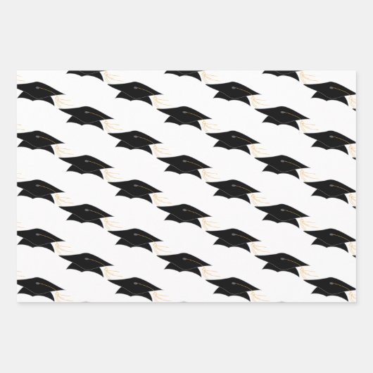 Graduation Caps-Afstuderen Inpakpapier Vel (Voorkant)