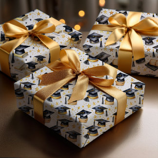 Graduation Caps and Diplomas Grad Celebration Inpakpapier Vel