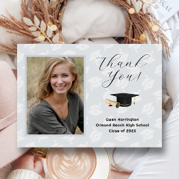 Graduation Caps Photo Thank You Message Cards Kaart
