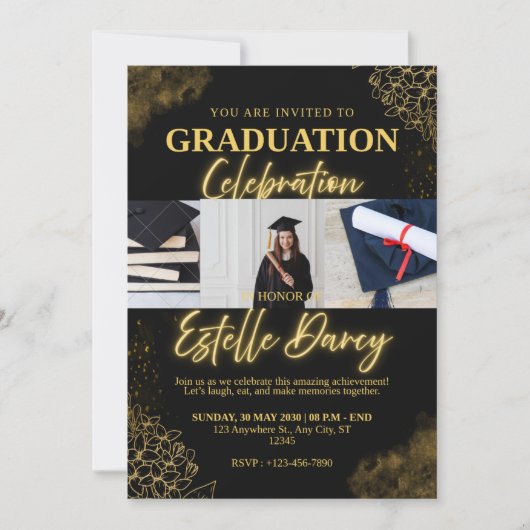 Graduation Celebration Invitation Kaart (Voorkant)