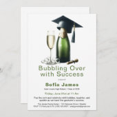 Graduation Champagne Celebration Invitation Kaart (Voorkant / Achterkant)