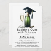 Graduation Champagne Celebration Invitation Kaart (Voorkant / Achterkant)