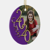 Graduation Class 2020 Photo Purple with Gold Keramisch Ornament (Rechts)