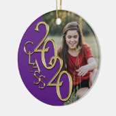 Graduation Class 2020 Photo Purple with Gold Keramisch Ornament (Links)