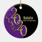 Graduation Class 2020 Photo Purple with Gold Keramisch Ornament (Achterkant)