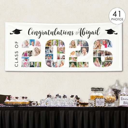 Graduation Class of 2026 Photo Number Cutout Spandoek