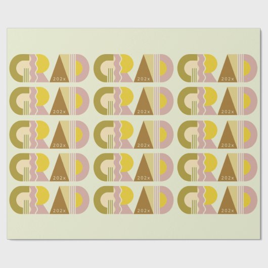 Graduation class of 2026 retro cadeaupapier (Vlak)